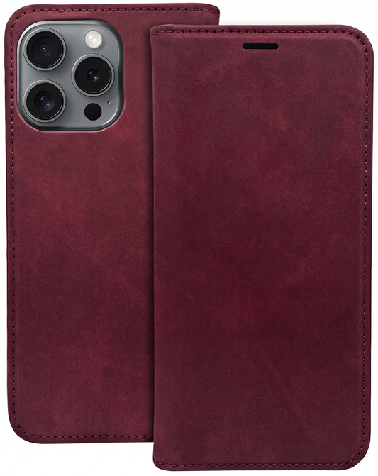 Husa pentru Motorola Moto G34, OEM, Smart Suede, Visinie