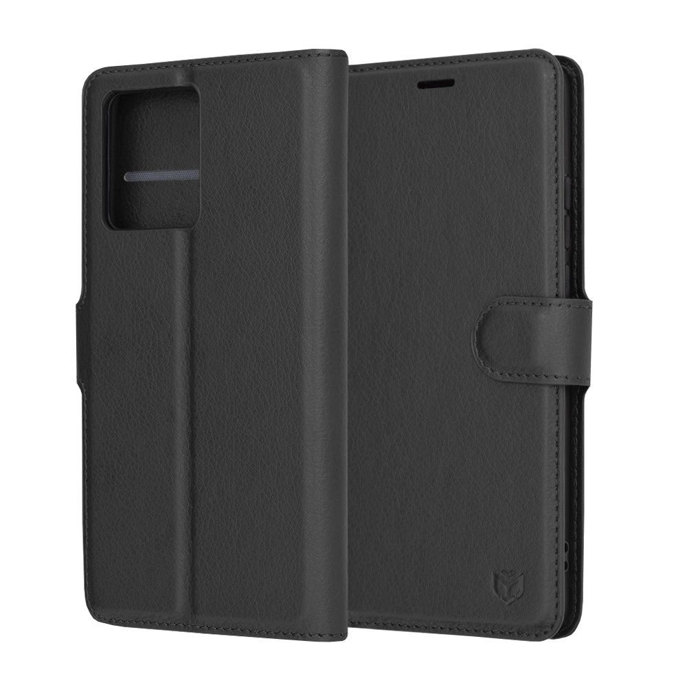 Husa pentru Motorola Moto G86, Techsuit, Leather Folio, Neagra
