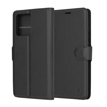 Husa pentru Motorola Moto G86, Techsuit, Leather Folio, Neagra