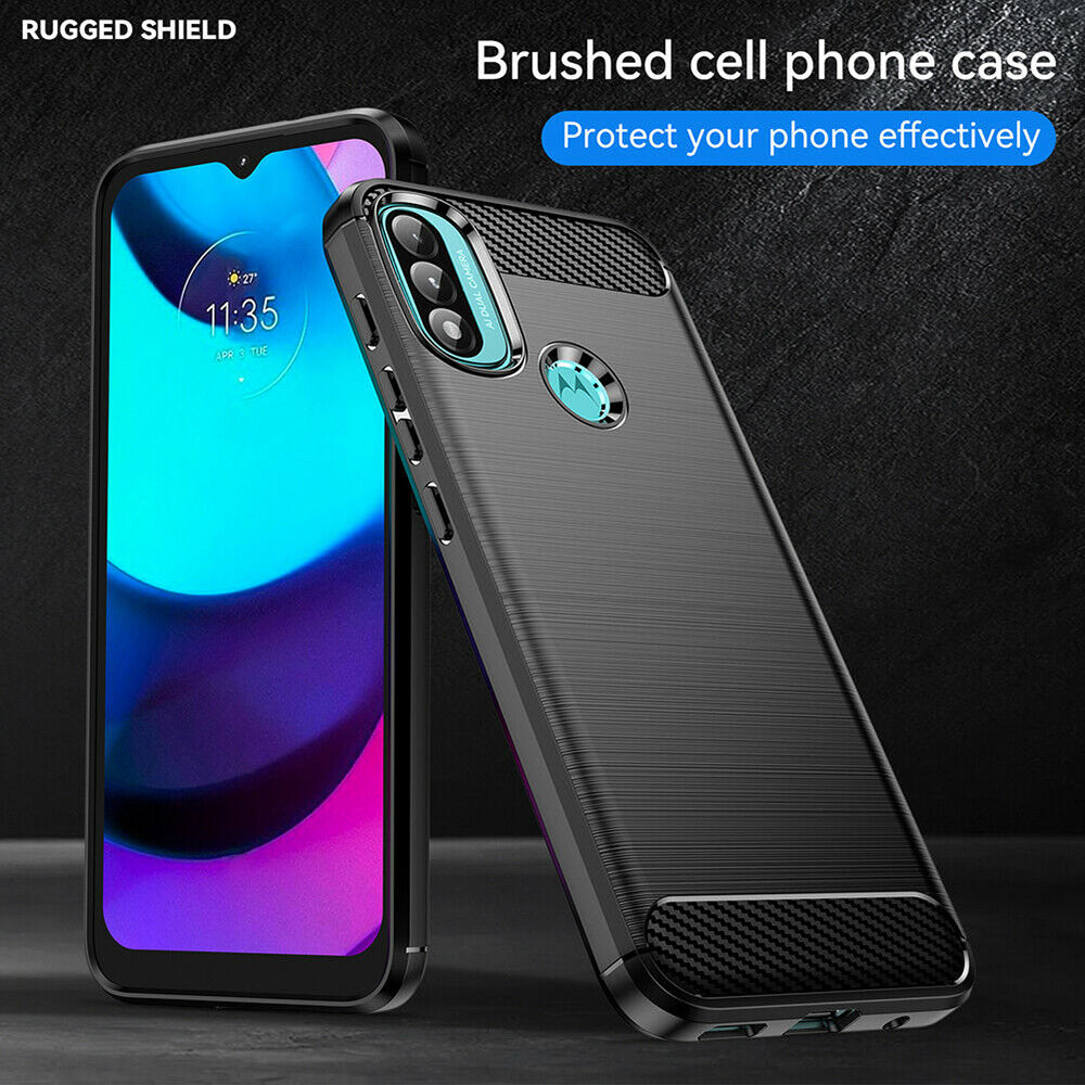 Husa pentru Motorola Moto E40 / E30 / E20, Techsuit, Carbon, Neagra
