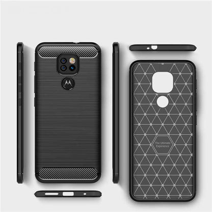 Husa pentru Motorola Moto E7 Plus / G9 Play, Techsuit, Carbon, Neagra