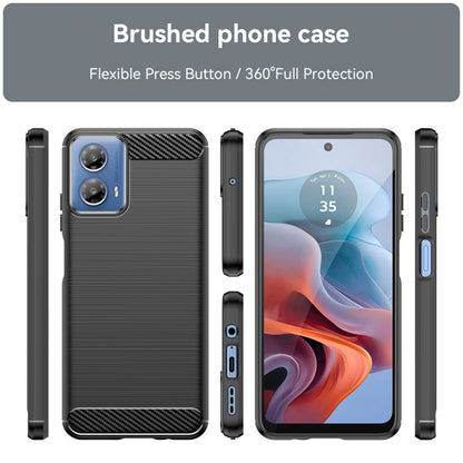 Husa pentru Motorola Moto G04s / E14 / G24 Power / G04 / G24, Techsuit, Carbon, Neagra