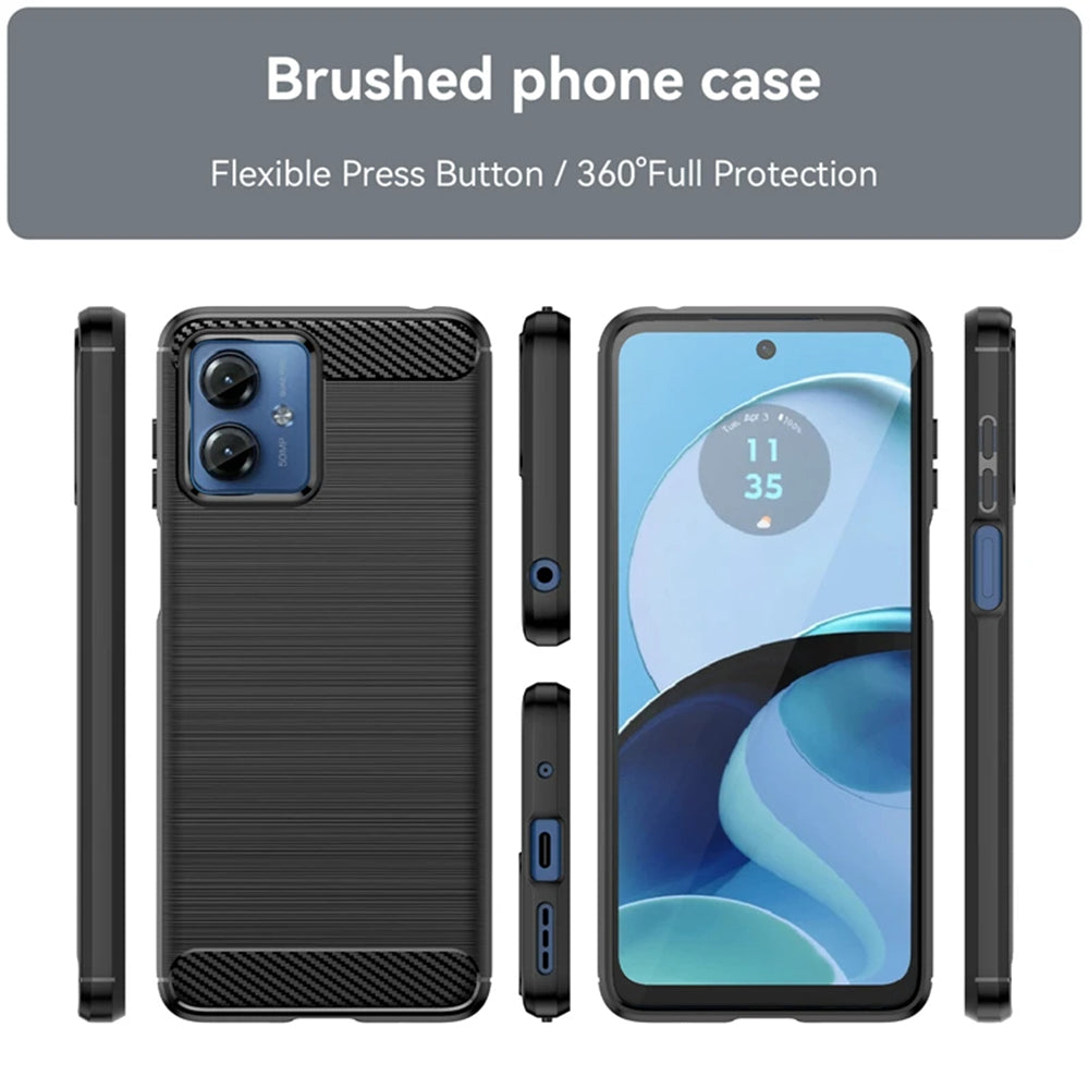 Husa pentru Motorola Moto G14, Techsuit, Carbon, Albastra