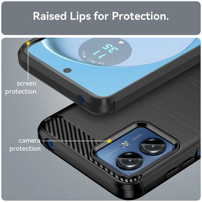 Husa pentru Motorola Moto G14, Techsuit, Carbon, Albastra
