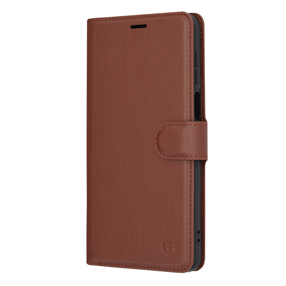 Husa pentru Motorola Moto G14, Techsuit, Leather Folio, Maro