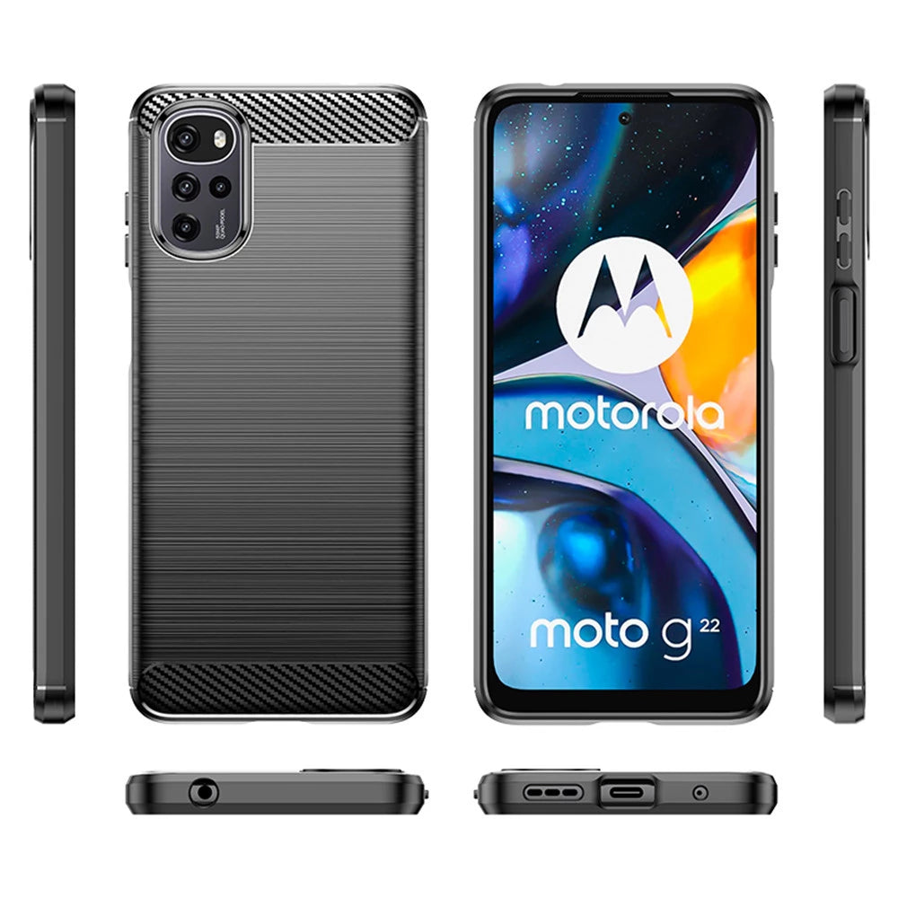 Husa pentru Motorola Moto G22, Techsuit, Carbon, Neagra