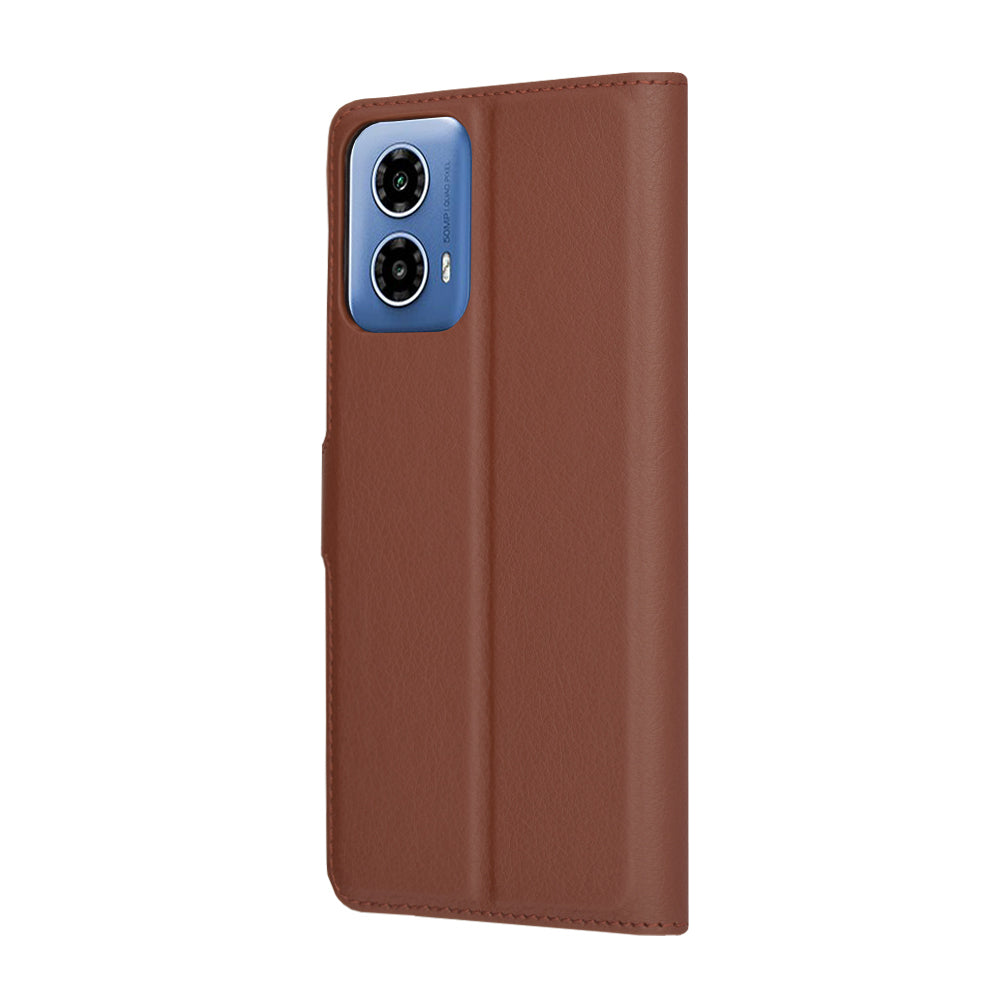Husa pentru Motorola Moto G45 / G34, Techsuit, Leather Folio, Maro