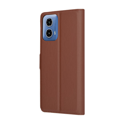 Husa pentru Motorola Moto G45 / G34, Techsuit, Leather Folio, Maro