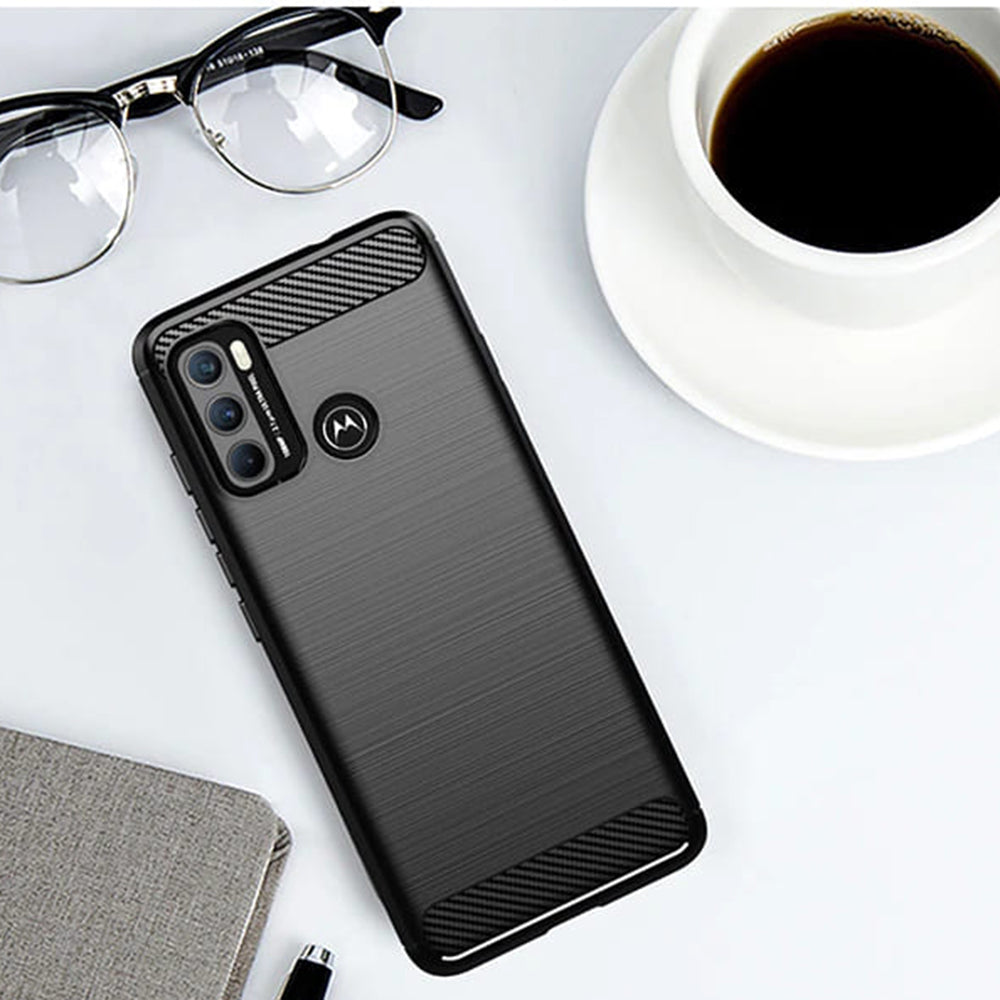 Husa pentru Motorola Moto G60, Techsuit, Carbon, Neagra