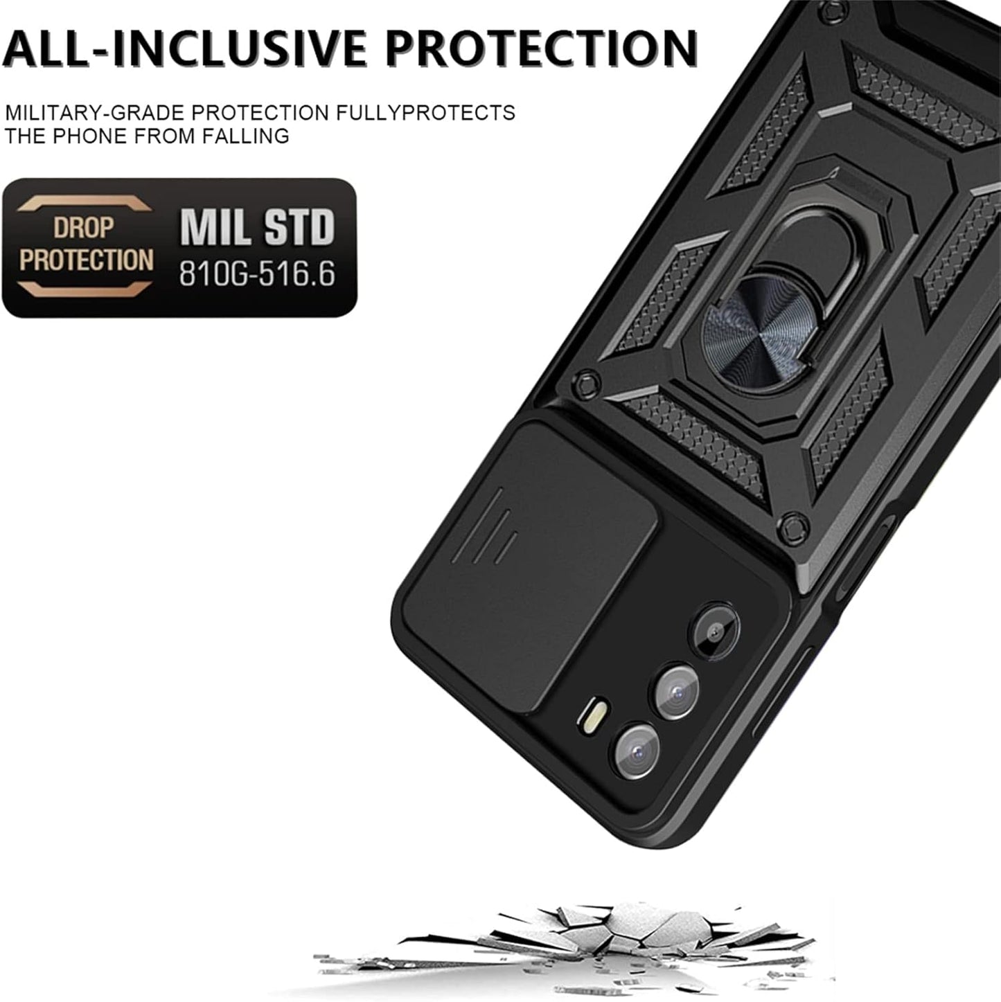 Husa pentru Motorola Moto G62 5G, Techsuit, CamShield, Neagra
