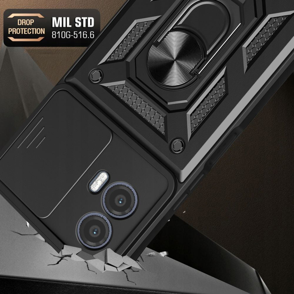 Husa pentru Motorola Moto G73, Techsuit, CamShield, Neagra