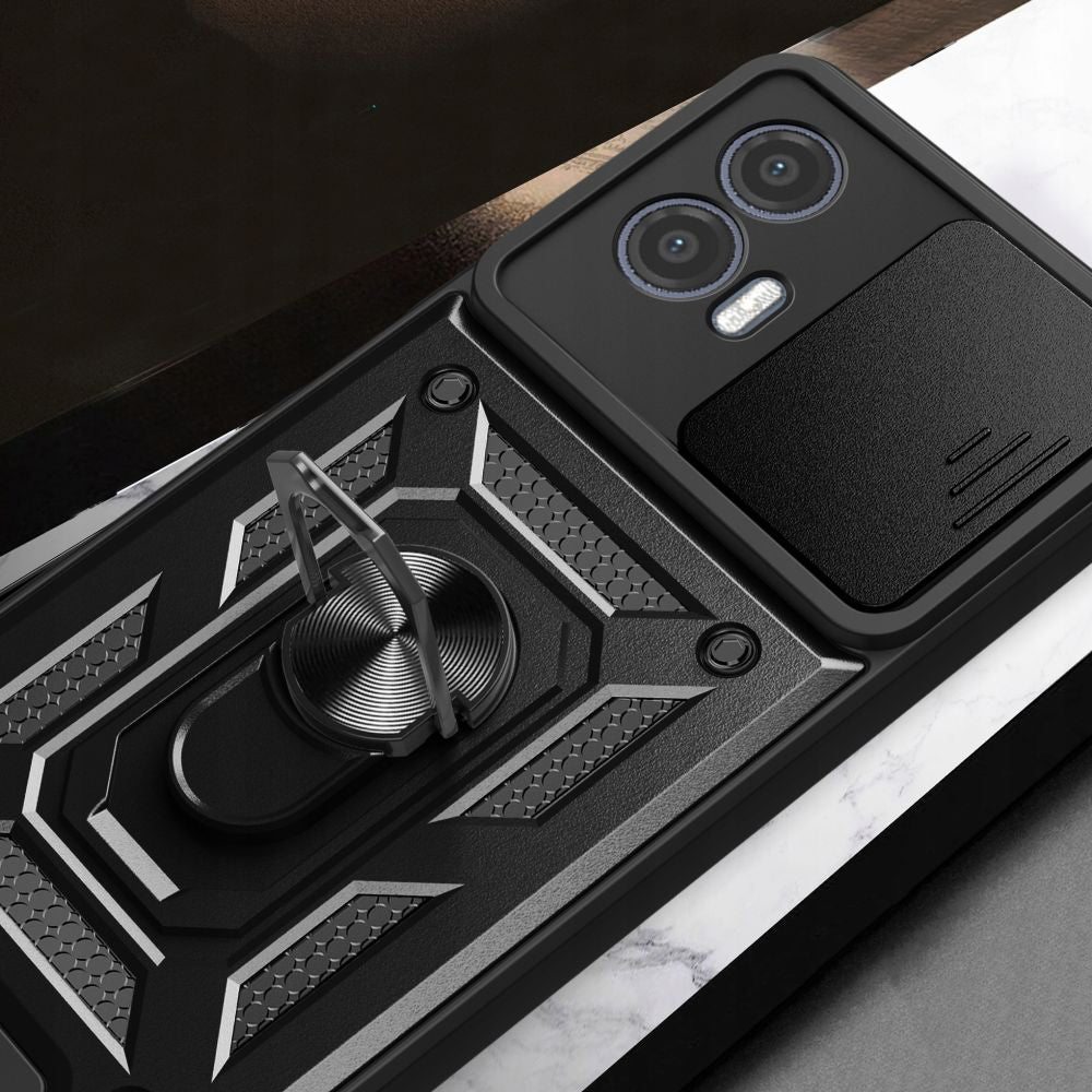 Husa pentru Motorola Moto G73, Techsuit, CamShield, Neagra