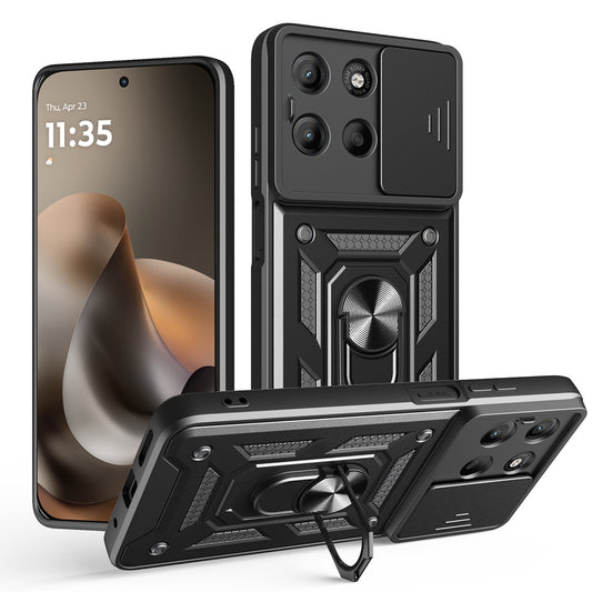 Husa pentru Motorola Moto G77 / G67, Techsuit, CamShield, Neagra