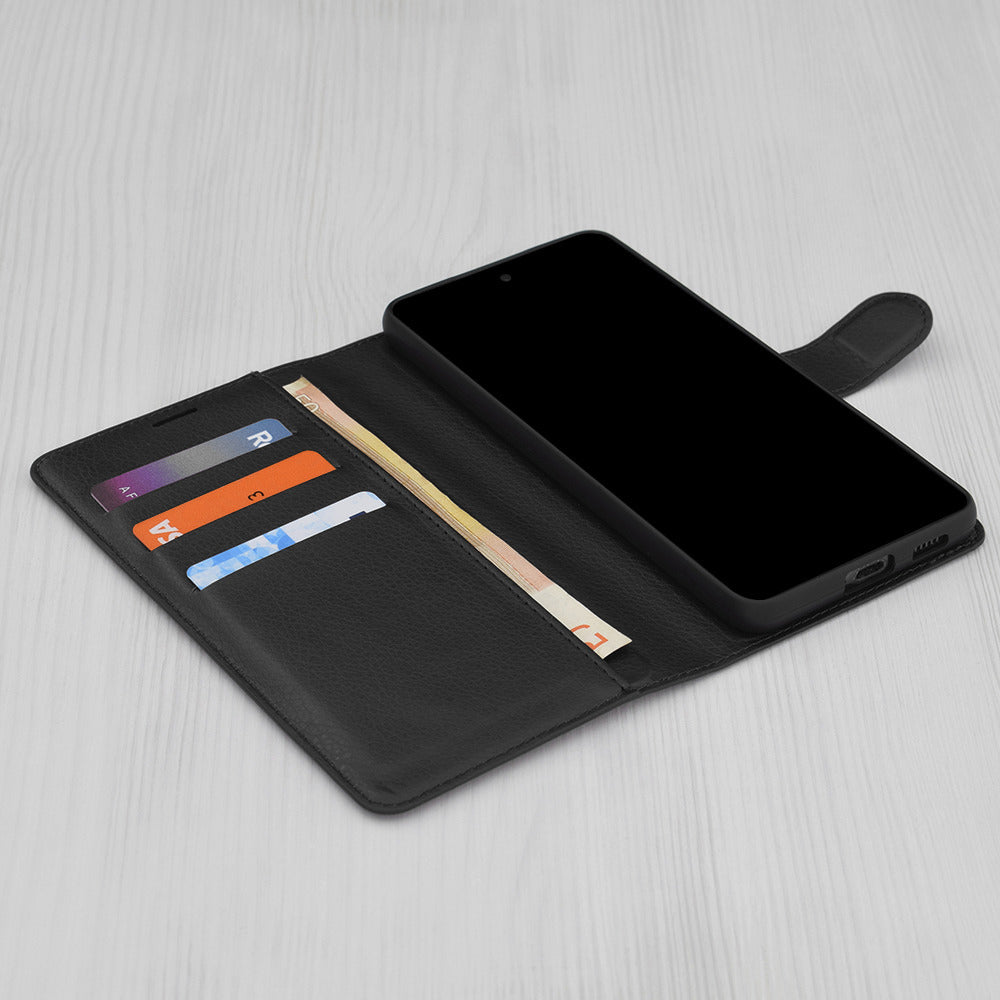 Husa pentru Motorola Moto G86 Power, Techsuit, Leather Folio, Neagra