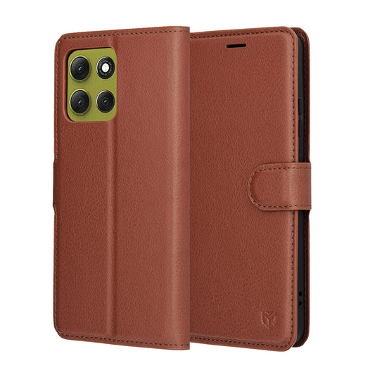 Husa pentru Motorola Moto G86, Techsuit, Leather Folio, Maro