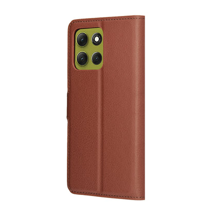Husa pentru Motorola Moto G86, Techsuit, Leather Folio, Maro