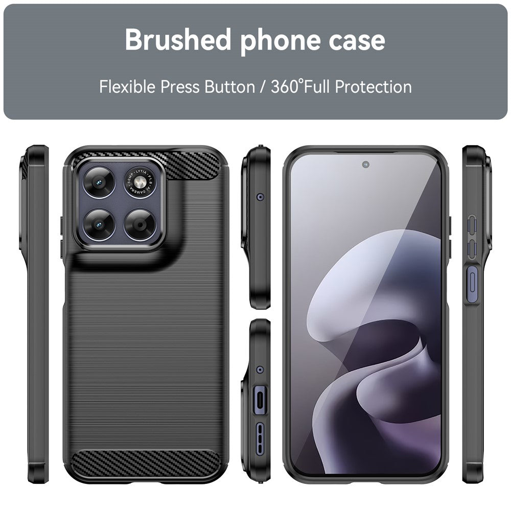 Husa pentru Motorola Moto G87, Techsuit, Carbon, Neagra