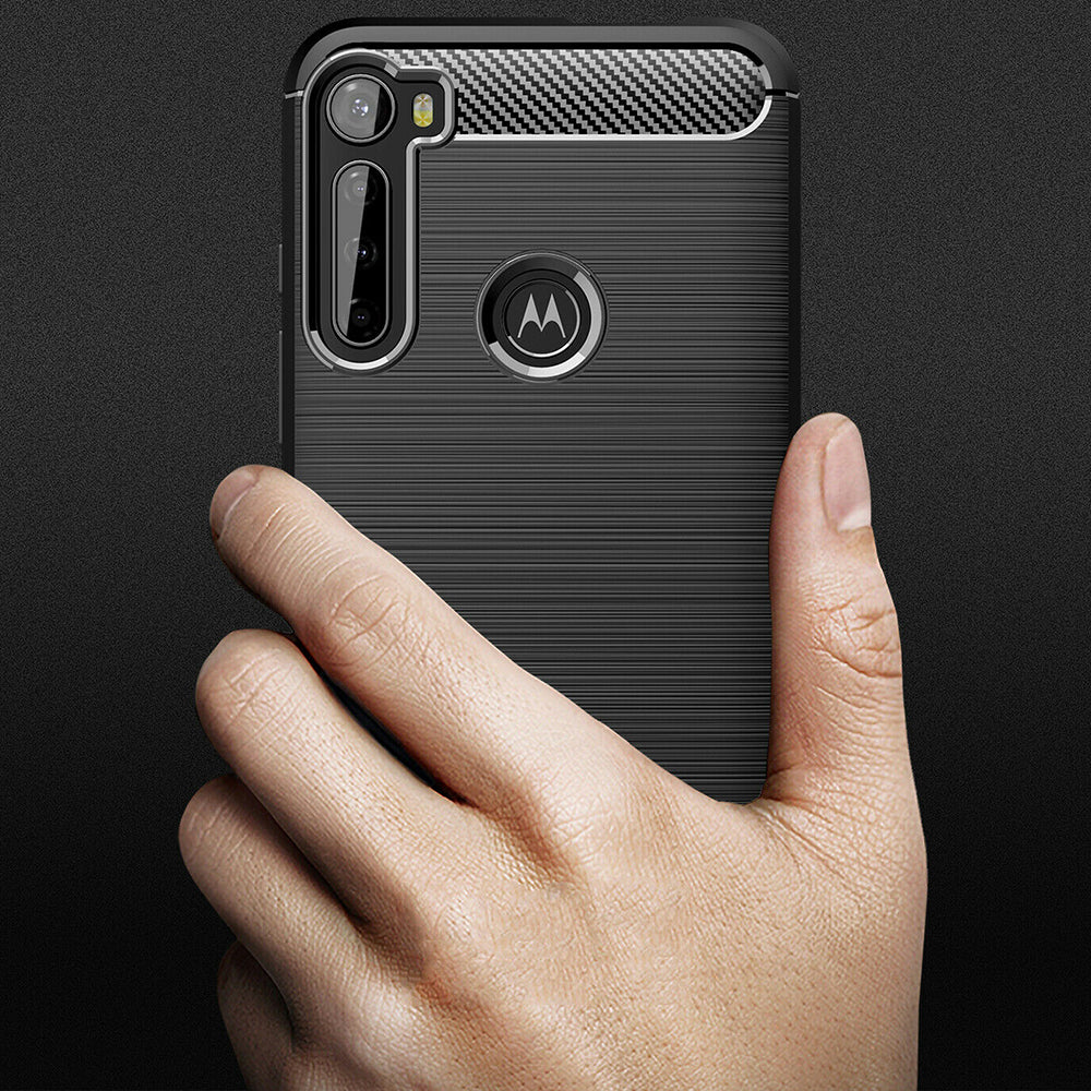 Husa pentru Motorola One Fusion+, Techsuit, Carbon, Neagra