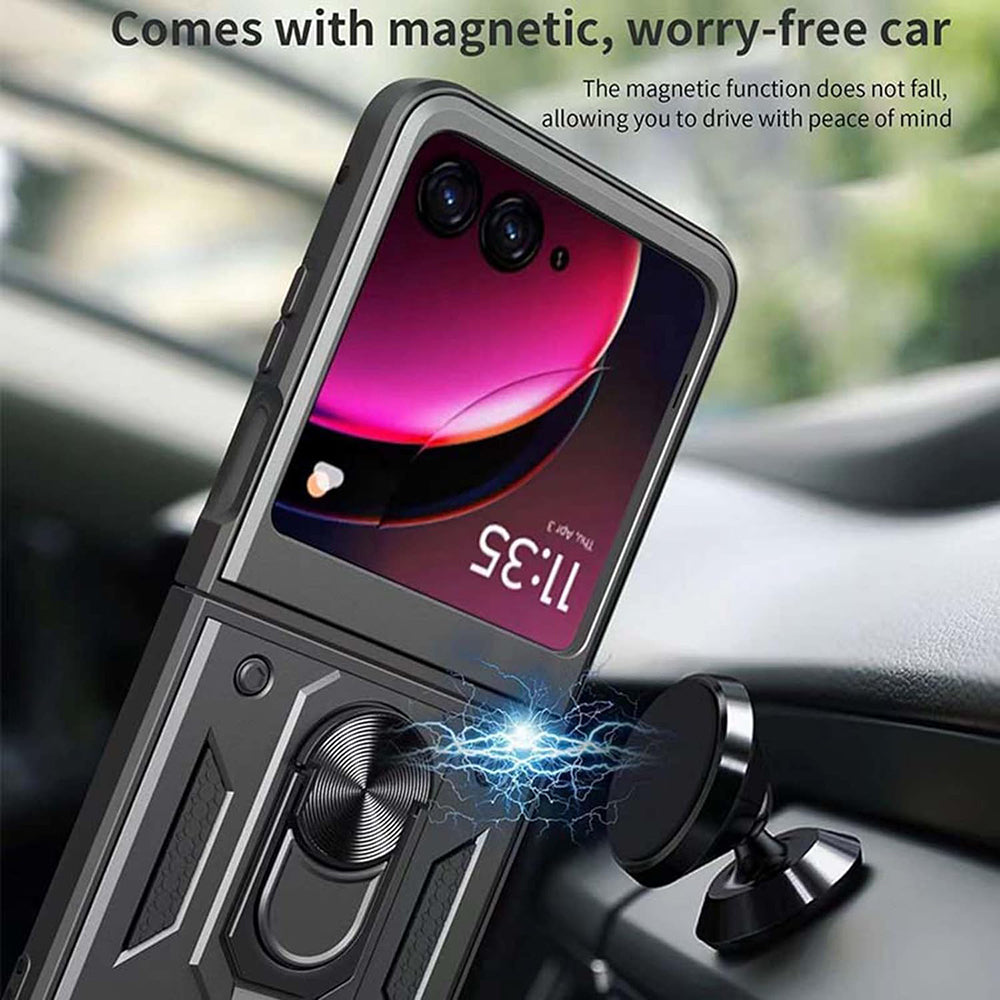 Husa pentru Motorola Razr 50 Ultra, Techsuit, CamShield, Neagra