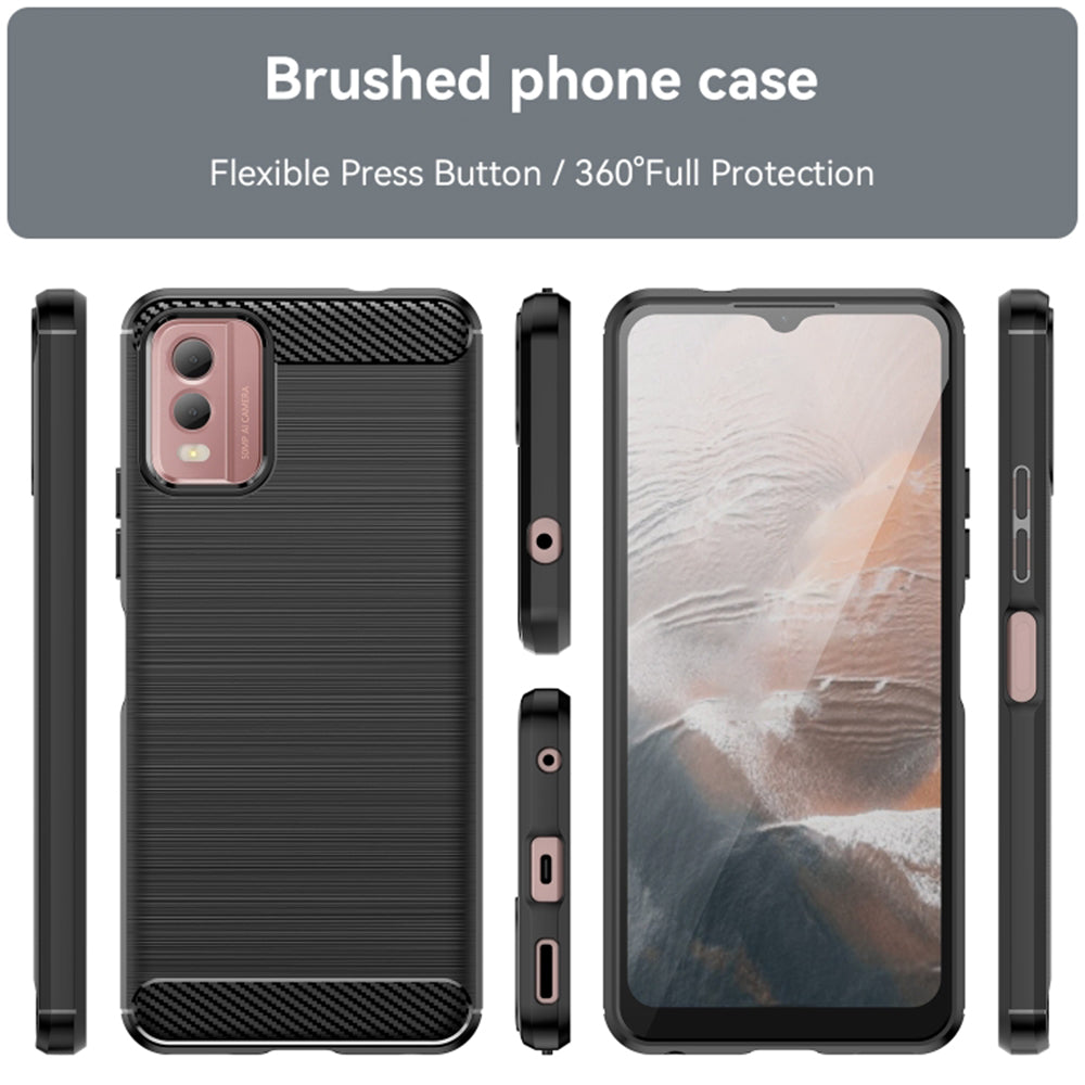 Husa pentru Nokia C32, Techsuit, Carbon, Neagra