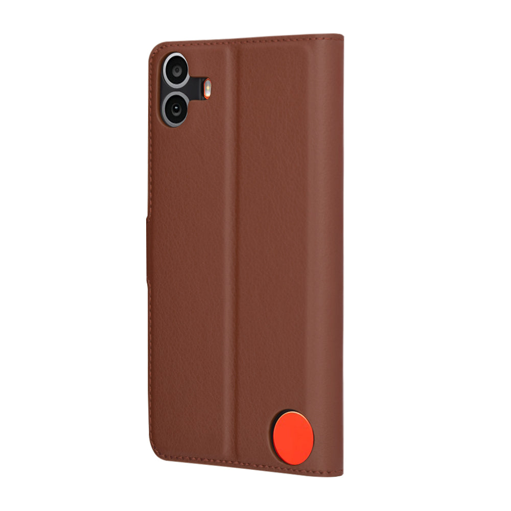 Husa pentru Nothing CMF Phone 1, Techsuit, Leather Folio, Maro