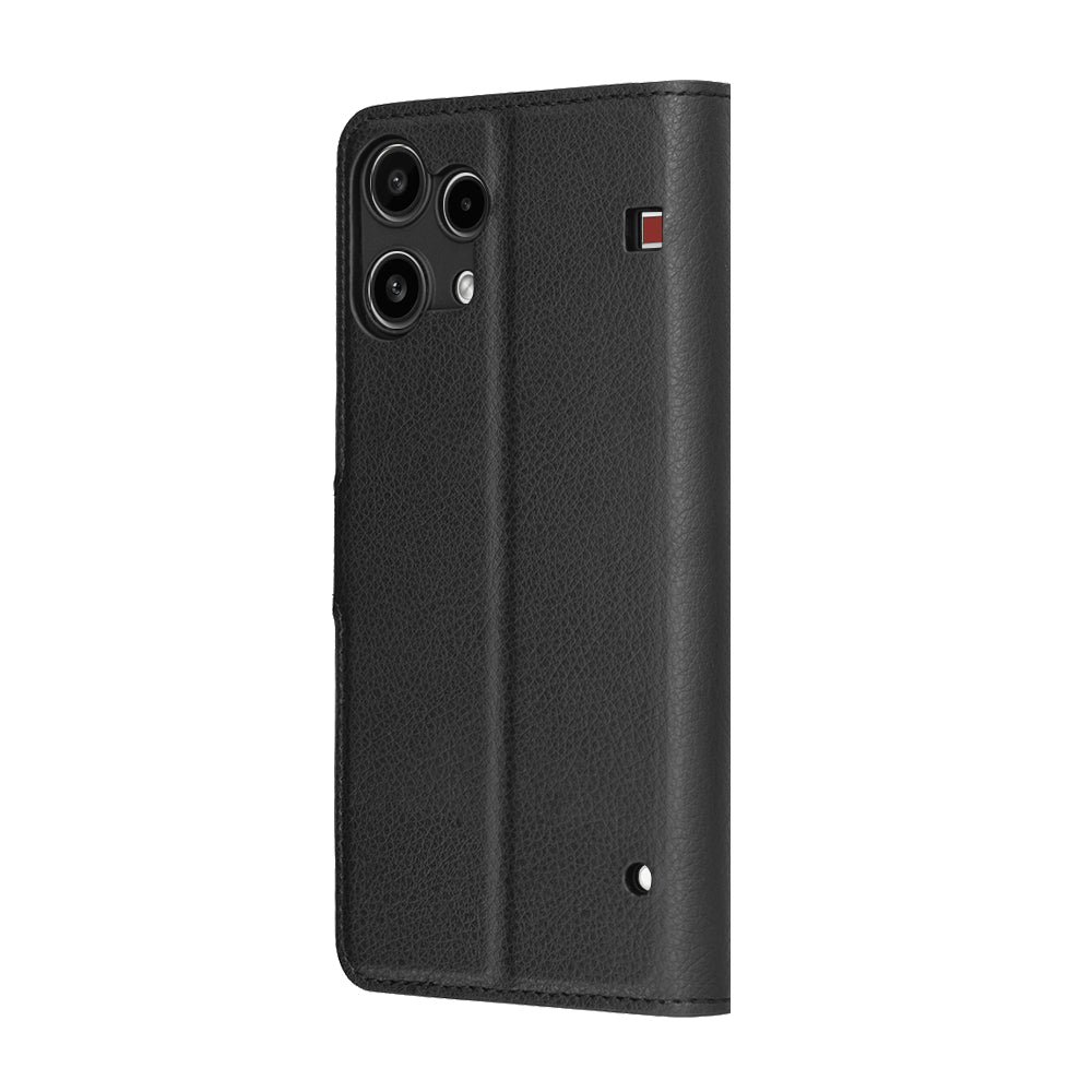 Husa pentru Nothing Phone (3a) Lite, Techsuit, Leather Folio, Neagra