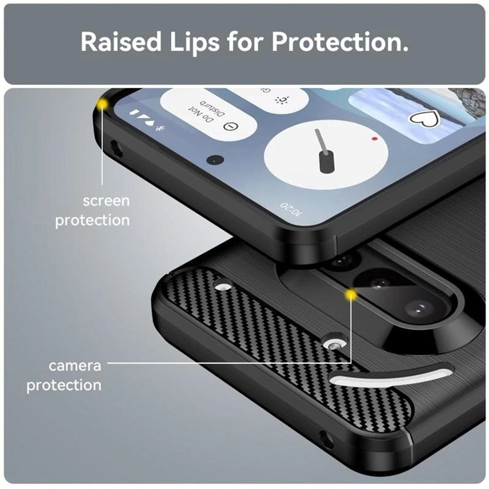 Husa pentru Nothing Phone (3a), Techsuit, Carbon, Albastra