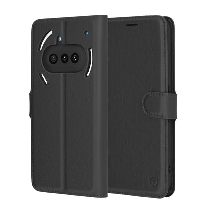 Husa pentru Nothing Phone (3a), Techsuit, Leather Folio, Neagra