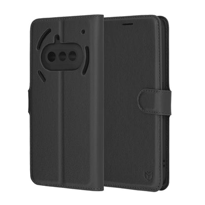 Husa pentru Nothing Phone (3a), Techsuit, Leather Folio, Neagra