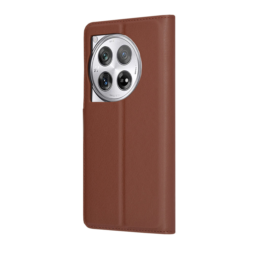 Husa pentru OnePlus 12, Techsuit, Leather Folio, Maro