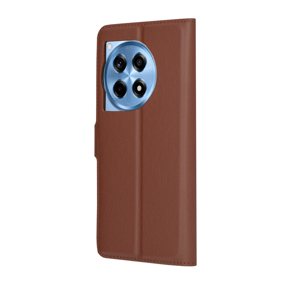 Husa pentru OnePlus 12R, Techsuit, Leather Folio, Maro