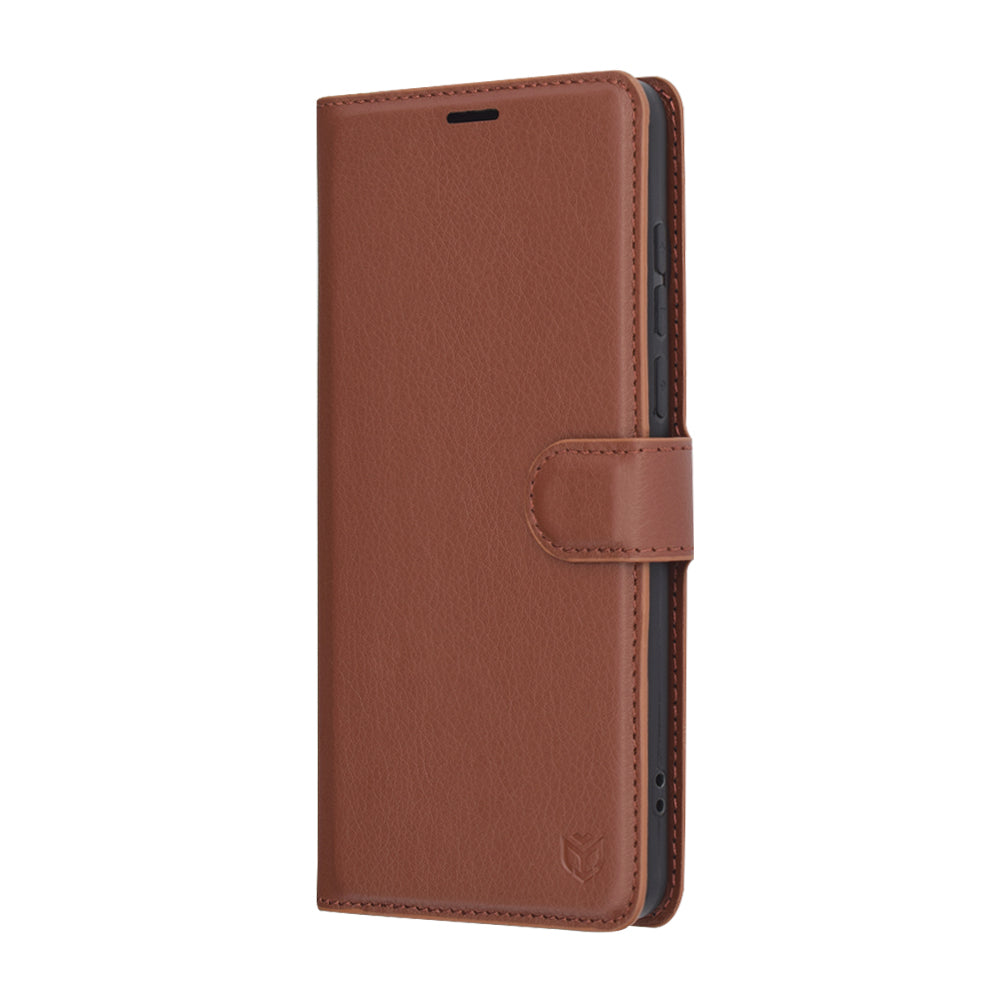 Husa pentru OnePlus 13, Techsuit, Leather Folio, Maro