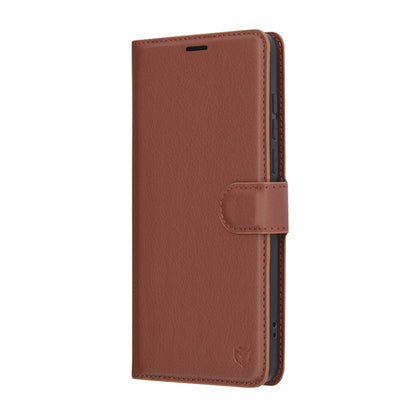 Husa pentru OnePlus 13, Techsuit, Leather Folio, Maro