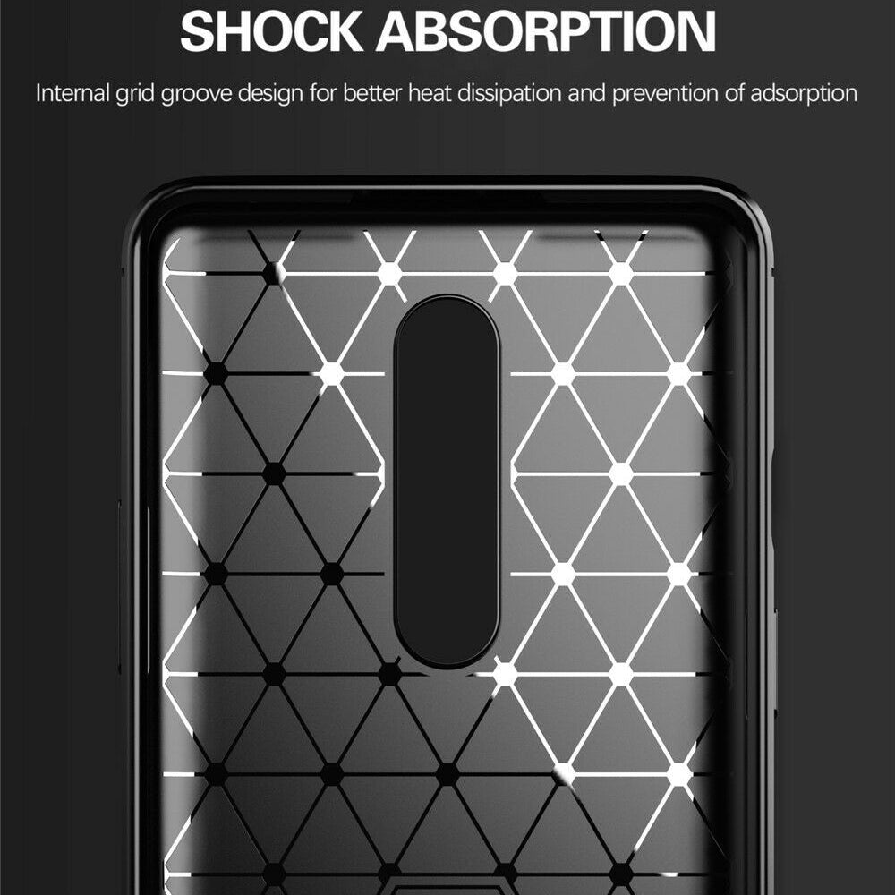 Husa pentru OnePlus 8, Techsuit, Carbon, Neagra