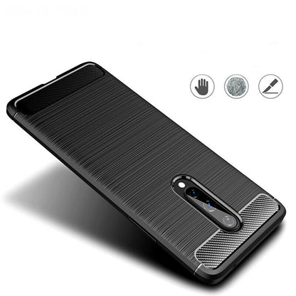 Husa pentru OnePlus 8, Techsuit, Carbon, Neagra