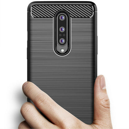 Husa pentru OnePlus 8, Techsuit, Carbon, Neagra