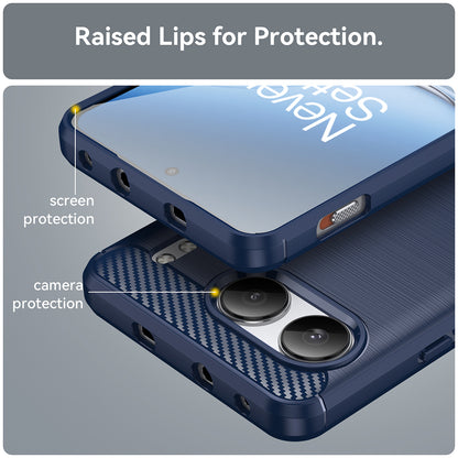 Husa pentru OnePlus Nord 4, Techsuit, Carbon, Albastra