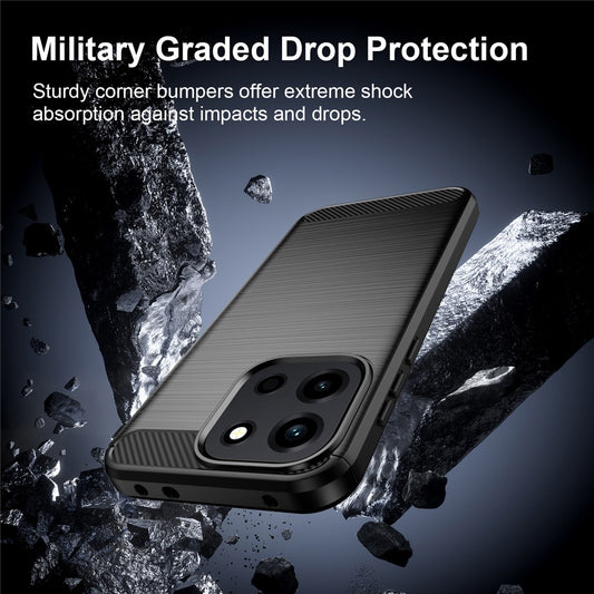 Husa pentru OnePlus Nord 6, Techsuit, Carbon, Albastra