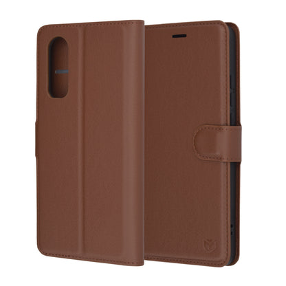 Husa pentru OnePlus Nord CE4 Lite, Techsuit, Leather Folio, Maro