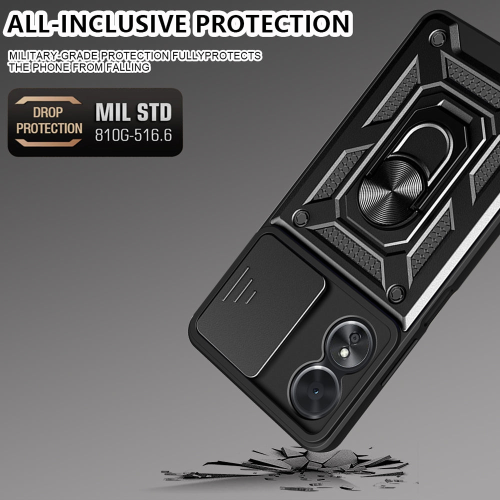 Husa pentru Oppo A17, Techsuit, CamShield, Neagra