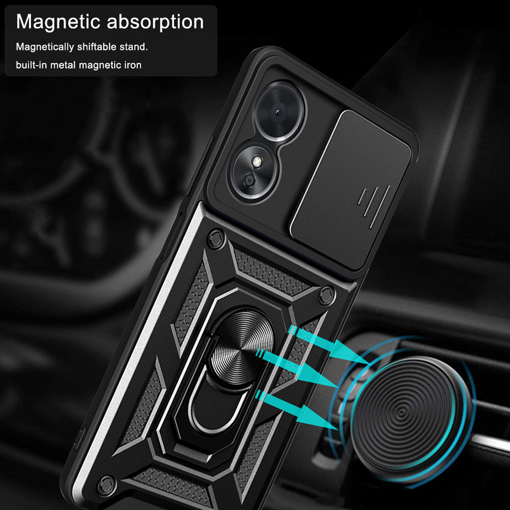 Husa pentru Oppo A17, Techsuit, CamShield, Neagra