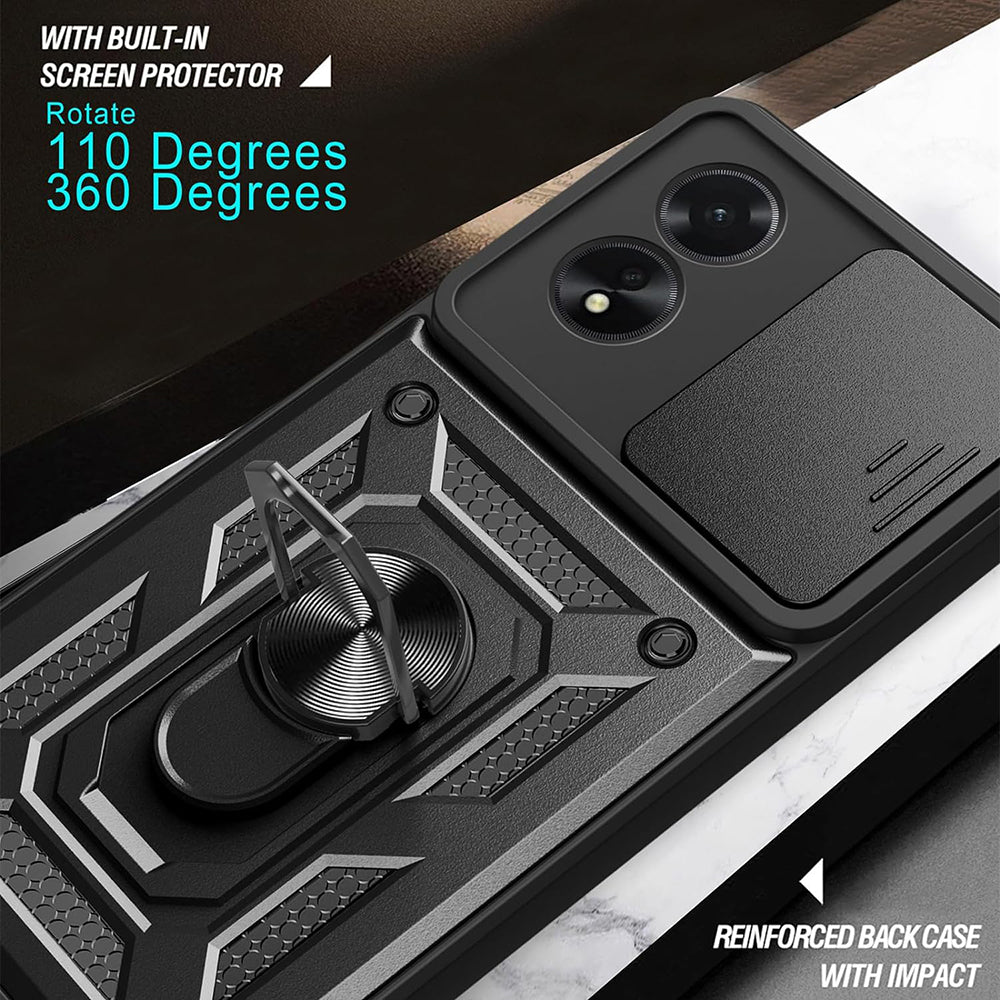 Husa pentru Oppo A18 / A38, Techsuit, CamShield, Neagra