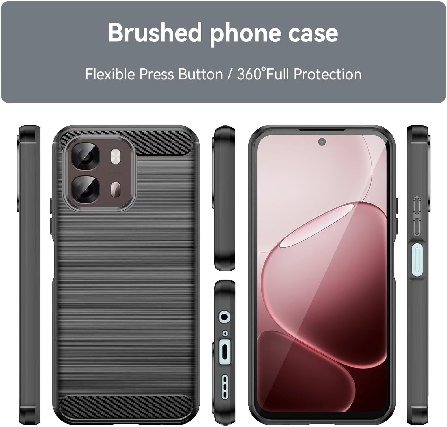 Husa pentru Oppo A6 4G, Techsuit, Carbon, Neagra
