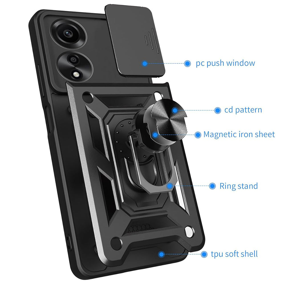 Husa pentru Oppo A60, Techsuit, CamShield, Neagra