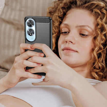 Husa pentru Oppo A60, Techsuit, Carbon, Neagra