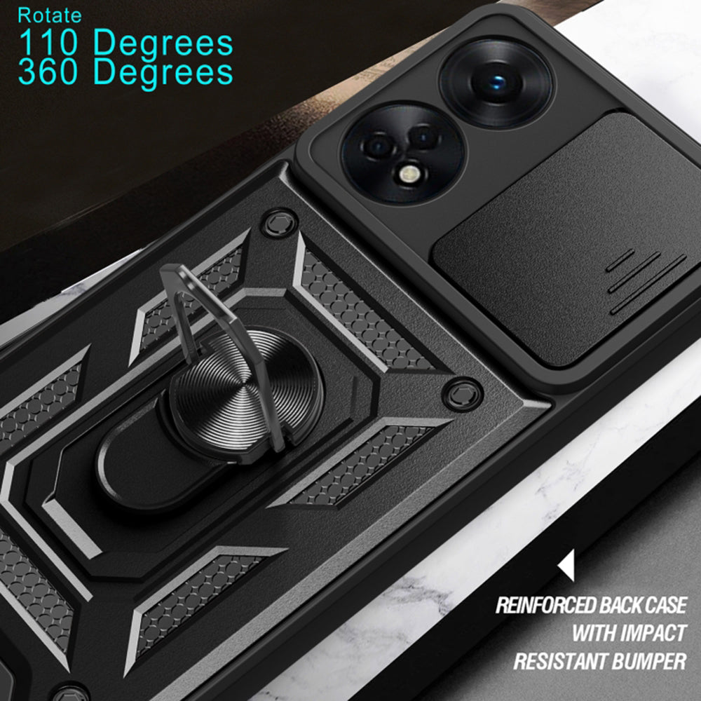 Husa pentru Oppo A78 4G, Techsuit, CamShield, Neagra