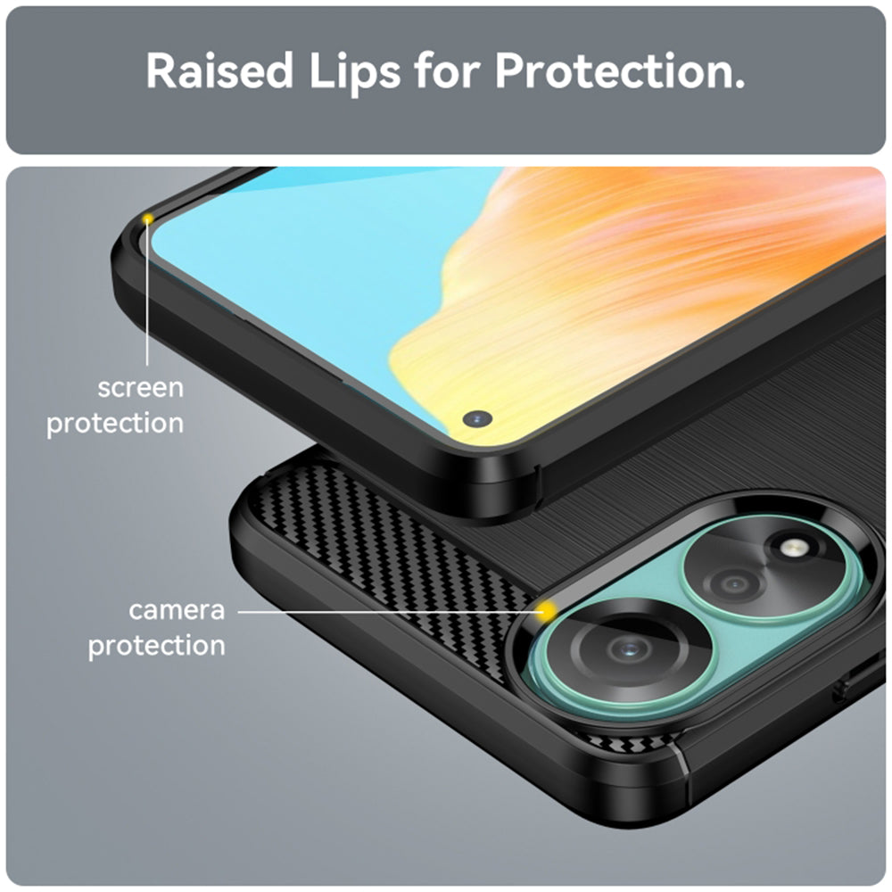 Husa pentru Oppo A78 4G, Techsuit, Carbon, Neagra