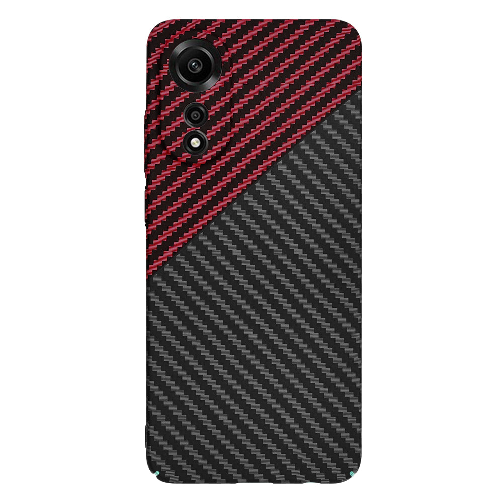 Husa pentru Oppo A78 4G, Techsuit, Carbonite FiberShell, Neagra Rosie