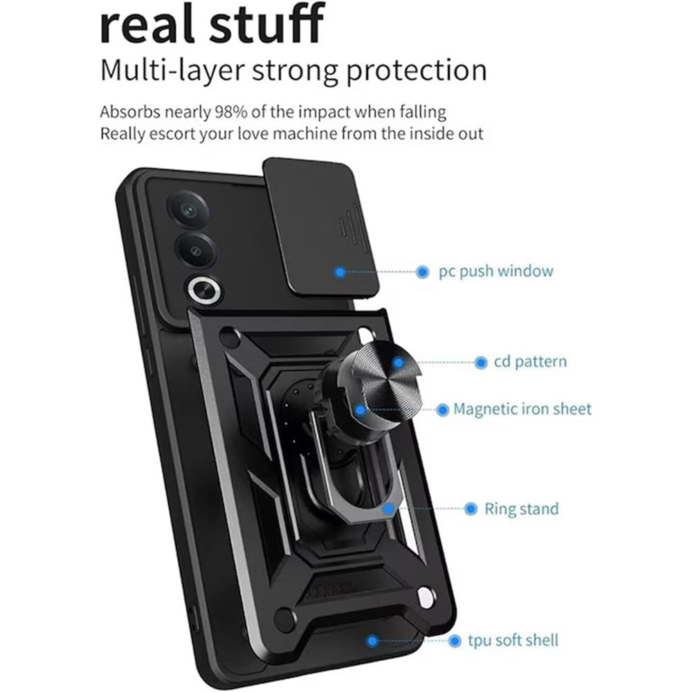 Husa pentru Oppo A80, Techsuit, CamShield, Neagra