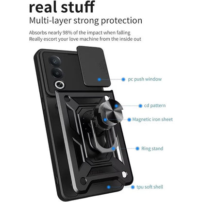 Husa pentru Oppo A80, Techsuit, CamShield, Neagra